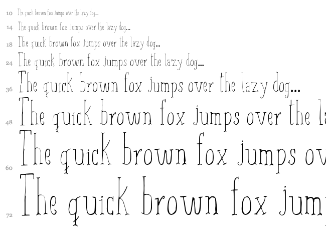 Aiza Shine Serif font waterfall